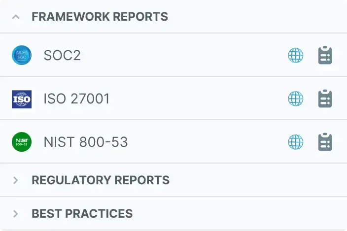 Infrastructure audit reports and recommendations